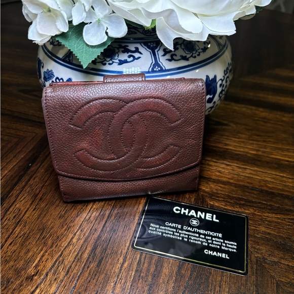 RARE COLOR🔥 Chanel Caviar CC Wallet in Brown - Picture 1 of 8